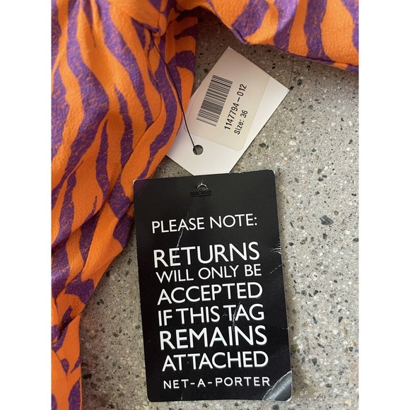 ROTATE Birger Christensen Zebra-Print Twill Wrap Mini Dress Size 36 S NWT - Picture 11 of 12